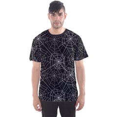 Pattern Spiderweb Halloween Gothic on black background Men s Sports Mesh Tee