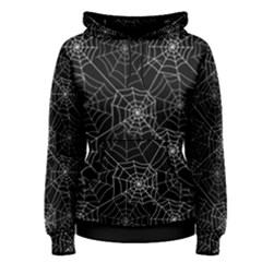 Pattern Spiderweb Halloween Gothic On Black Background Women s Pullover Hoodie