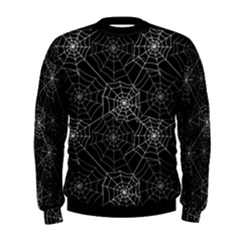 Pattern Spiderweb Halloween Gothic On Black Background Men s Sweatshirt by genx