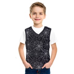 Pattern Spiderweb Halloween Gothic on black background Kids  SportsWear