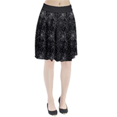 Pattern Spiderweb Halloween Gothic On Black Background Pleated Skirt by genx