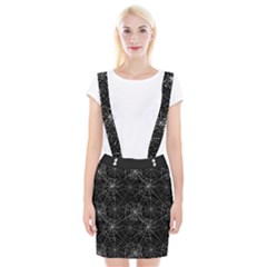 Pattern Spiderweb Halloween Gothic on black background Braces Suspender Skirt