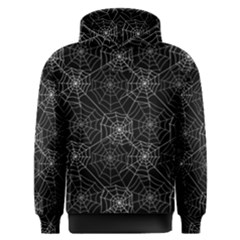 Pattern Spiderweb Halloween Gothic on black background Men s Overhead Hoodie