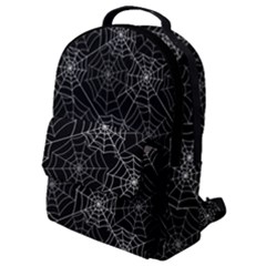 Pattern Spiderweb Halloween Gothic on black background Flap Pocket Backpack (Small)