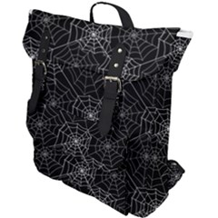 Pattern Spiderweb Halloween Gothic on black background Buckle Up Backpack