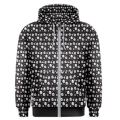 Pattern Skull Bones Halloween Gothic on black background Men s Zipper Hoodie