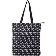Pattern Skull Bones Halloween Gothic On Black Background Double Zip Up Tote Bag by genx