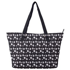 Pattern Skull Bones Halloween Gothic On Black Background Full Print Shoulder Bag