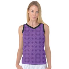 Pattern Spiders Purple and black Halloween Gothic Modern Women s Basketball Tank Top