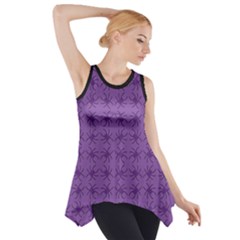 Pattern Spiders Purple and black Halloween Gothic Modern Side Drop Tank Tunic