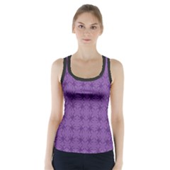 Pattern Spiders Purple And Black Halloween Gothic Modern Racer Back Sports Top by genx