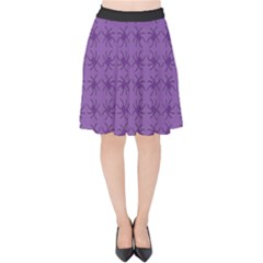 Pattern Spiders Purple and black Halloween Gothic Modern Velvet High Waist Skirt