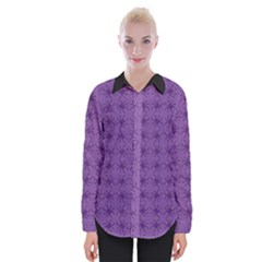 Pattern Spiders Purple and black Halloween Gothic Modern Womens Long Sleeve Shirt