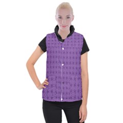 Pattern Spiders Purple and black Halloween Gothic Modern Women s Button Up Vest