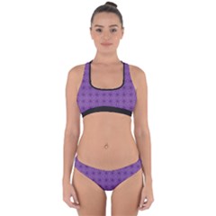 Pattern Spiders Purple and black Halloween Gothic Modern Cross Back Hipster Bikini Set