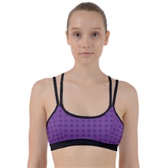 Pattern Spiders Purple and black Halloween Gothic Modern Line Them Up Sports Bra