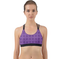 Pattern Spiders Purple and black Halloween Gothic Modern Back Web Sports Bra