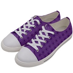 Pattern Spiders Purple And Black Halloween Gothic Modern Women s Low Top Canvas Sneakers by genx