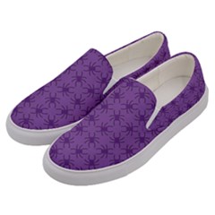 Pattern Spiders Purple And Black Halloween Gothic Modern Men s Canvas Slip Ons by genx