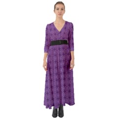 Pattern Spiders Purple and black Halloween Gothic Modern Button Up Boho Maxi Dress