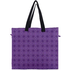 Pattern Spiders Purple and black Halloween Gothic Modern Canvas Travel Bag