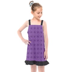 Pattern Spiders Purple and black Halloween Gothic Modern Kids  Overall Dress