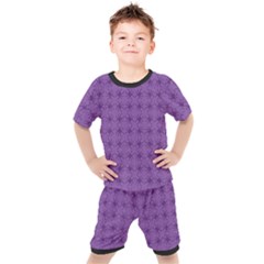 Pattern Spiders Purple And Black Halloween Gothic Modern Kid s Set by genx