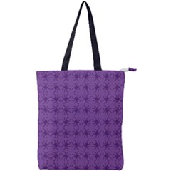 Pattern Spiders Purple and black Halloween Gothic Modern Double Zip Up Tote Bag