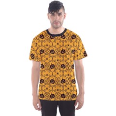 Pattern Pumpkin Spider Vintage Halloween Gothic orange and black Men s Sports Mesh Tee