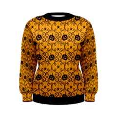 Pattern Pumpkin Spider Vintage Halloween Gothic orange and black Women s Sweatshirt