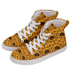 Pattern Pumpkin Spider Vintage Halloween Gothic Orange And Black Men s Hi-top Skate Sneakers by genx