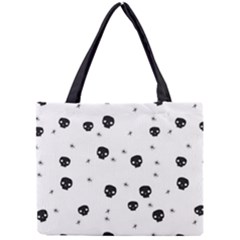 Pattern Skull Stars Handrawn Naive Halloween Gothic black and white Mini Tote Bag