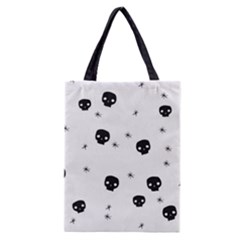 Pattern Skull Stars Handrawn Naive Halloween Gothic black and white Classic Tote Bag