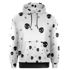 Pattern Skull Stars Handrawn Naive Halloween Gothic Black And White Men s Pullover Hoodie by genx