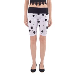 Pattern Skull Stars Handrawn Naive Halloween Gothic black and white Yoga Cropped Leggings