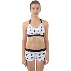 Pattern Skull Stars Handrawn Naive Halloween Gothic black and white Back Web Gym Set