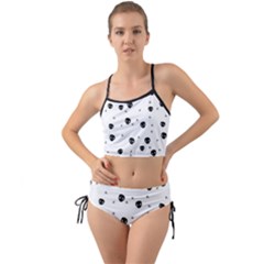 Pattern Skull Stars Handrawn Naive Halloween Gothic black and white Mini Tank Bikini Set