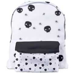 Pattern Skull Stars Handrawn Naive Halloween Gothic black and white Giant Full Print Backpack