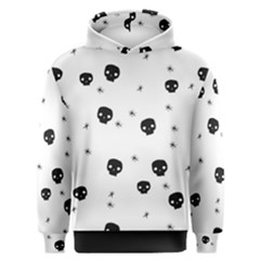 Pattern Skull Stars Handrawn Naive Halloween Gothic black and white Men s Overhead Hoodie