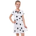 Pattern Skull Stars Handrawn Naive Halloween Gothic black and white Kids  Cross Web Dress View1