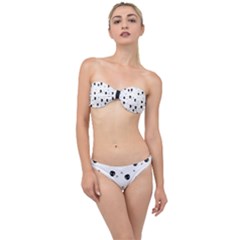 Pattern Skull Stars Handrawn Naive Halloween Gothic black and white Classic Bandeau Bikini Set