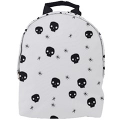 Pattern Skull Stars Handrawn Naive Halloween Gothic black and white Mini Full Print Backpack