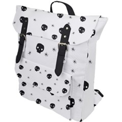 Pattern Skull Stars Handrawn Naive Halloween Gothic black and white Buckle Up Backpack