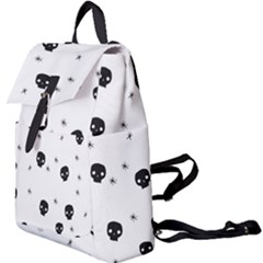 Pattern Skull Stars Handrawn Naive Halloween Gothic black and white Buckle Everyday Backpack