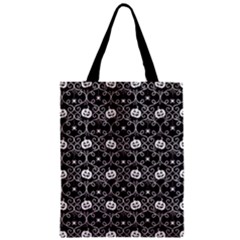 Pattern Pumpkin Spider Vintage Gothic Halloween Black And White Zipper Classic Tote Bag by genx