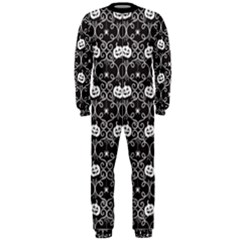 Pattern Pumpkin Spider Vintage gothic Halloween black and white OnePiece Jumpsuit (Men) 