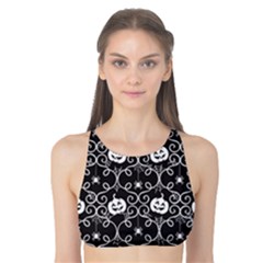 Pattern Pumpkin Spider Vintage gothic Halloween black and white Tank Bikini Top