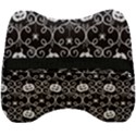 Pattern Pumpkin Spider Vintage gothic Halloween black and white Velour Head Support Cushion View2