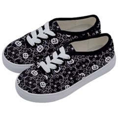 Pattern Pumpkin Spider Vintage gothic Halloween black and white Kids  Classic Low Top Sneakers