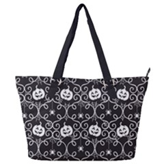 Pattern Pumpkin Spider Vintage gothic Halloween black and white Full Print Shoulder Bag